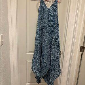 Blue and White Patterned Maxi jumper